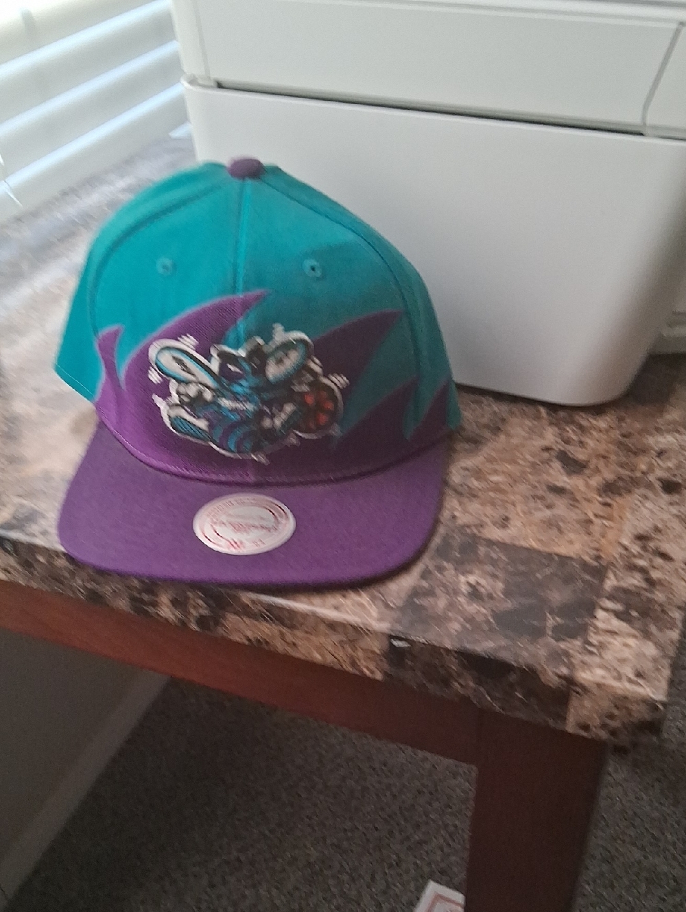 Teal and Purple Graphic Snapback Hat